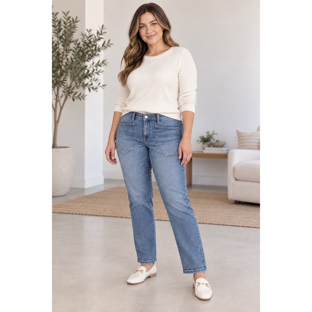 Liverpool Marley Girlfriend Jeans 12/31 Medium Wash Utility Minimalist Gorpcore